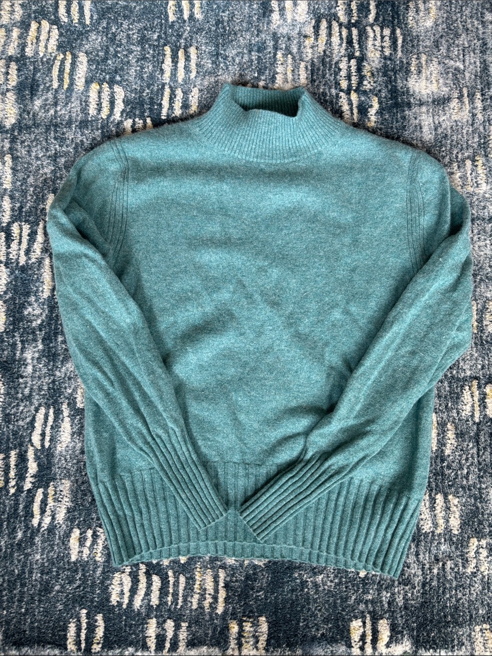 J. Crew Cashmere Teal Mock Neck Sweater